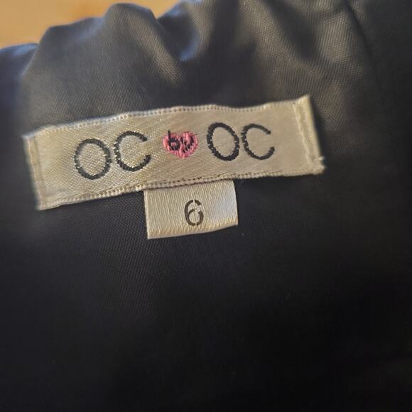 OC by OC Oleg Cassini Sz 6 Silk Halter Dress Black Polka Dot Floral Self Slip - Picture 2 of 11